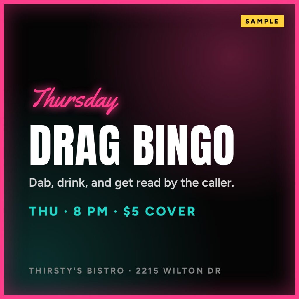 Flyer: Drag Bingo